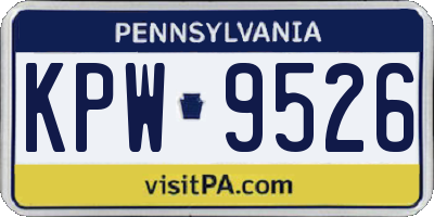PA license plate KPW9526