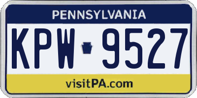 PA license plate KPW9527