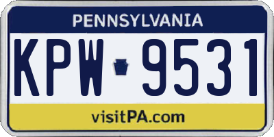 PA license plate KPW9531