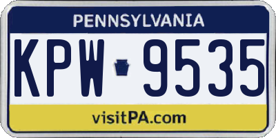 PA license plate KPW9535