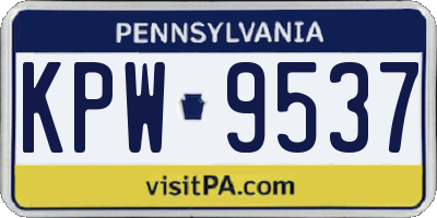 PA license plate KPW9537