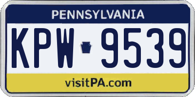 PA license plate KPW9539