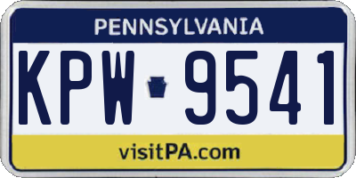 PA license plate KPW9541