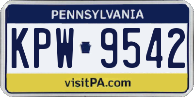 PA license plate KPW9542