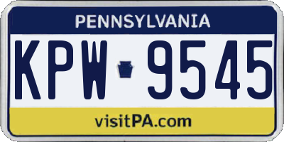 PA license plate KPW9545