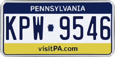 PA license plate KPW9546
