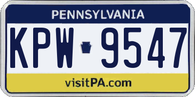 PA license plate KPW9547