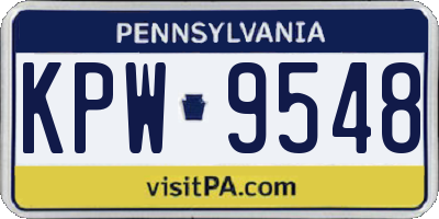PA license plate KPW9548