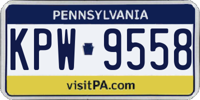 PA license plate KPW9558