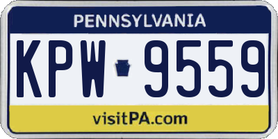 PA license plate KPW9559