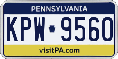 PA license plate KPW9560