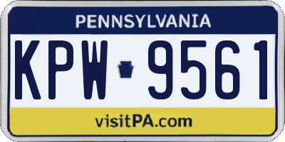 PA license plate KPW9561