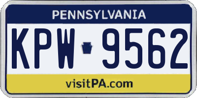 PA license plate KPW9562