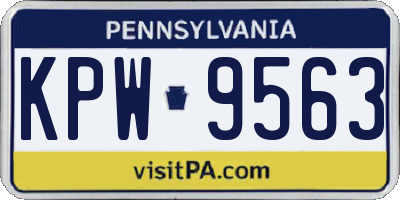 PA license plate KPW9563