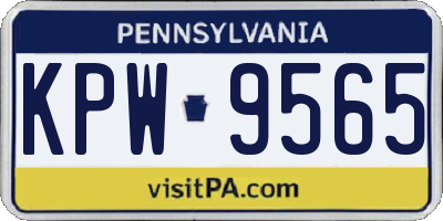 PA license plate KPW9565