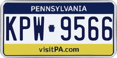 PA license plate KPW9566