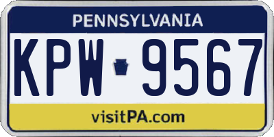 PA license plate KPW9567