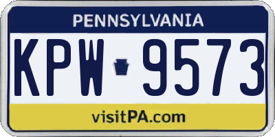 PA license plate KPW9573