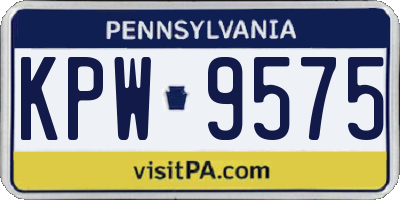 PA license plate KPW9575