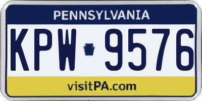 PA license plate KPW9576