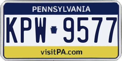 PA license plate KPW9577