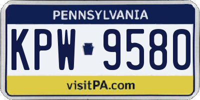 PA license plate KPW9580