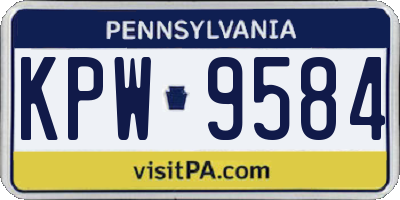 PA license plate KPW9584