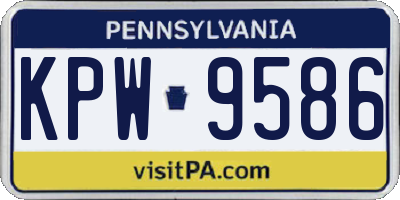 PA license plate KPW9586