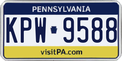 PA license plate KPW9588