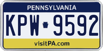 PA license plate KPW9592