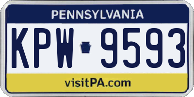 PA license plate KPW9593