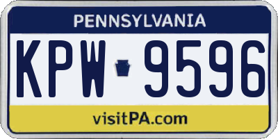 PA license plate KPW9596