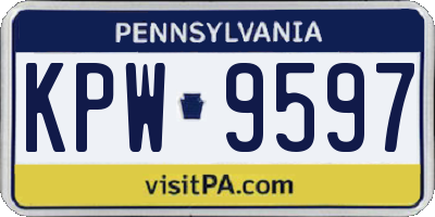 PA license plate KPW9597