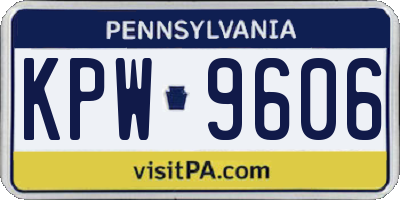 PA license plate KPW9606