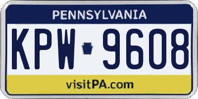PA license plate KPW9608