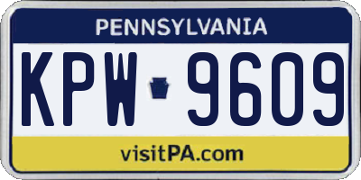 PA license plate KPW9609
