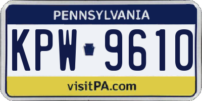 PA license plate KPW9610