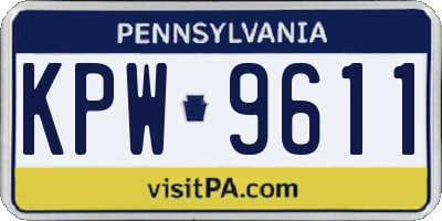PA license plate KPW9611