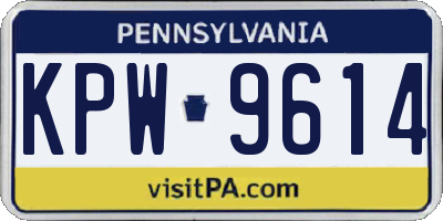 PA license plate KPW9614