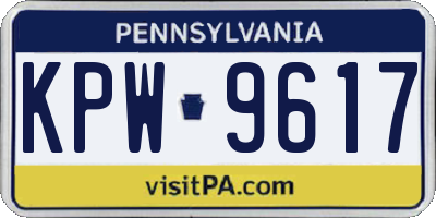 PA license plate KPW9617
