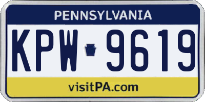 PA license plate KPW9619