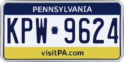 PA license plate KPW9624