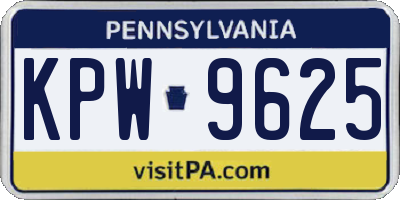 PA license plate KPW9625