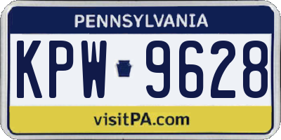 PA license plate KPW9628