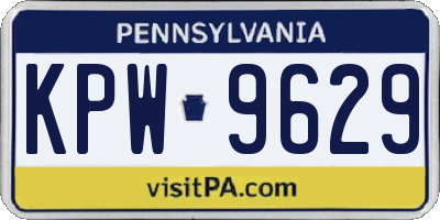 PA license plate KPW9629