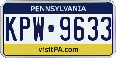 PA license plate KPW9633