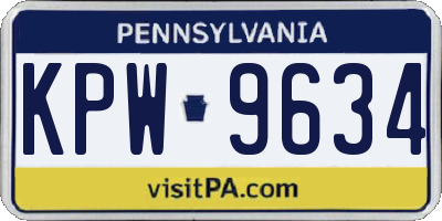 PA license plate KPW9634