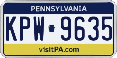 PA license plate KPW9635