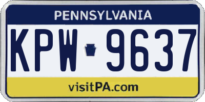 PA license plate KPW9637