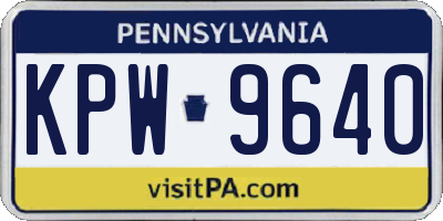 PA license plate KPW9640